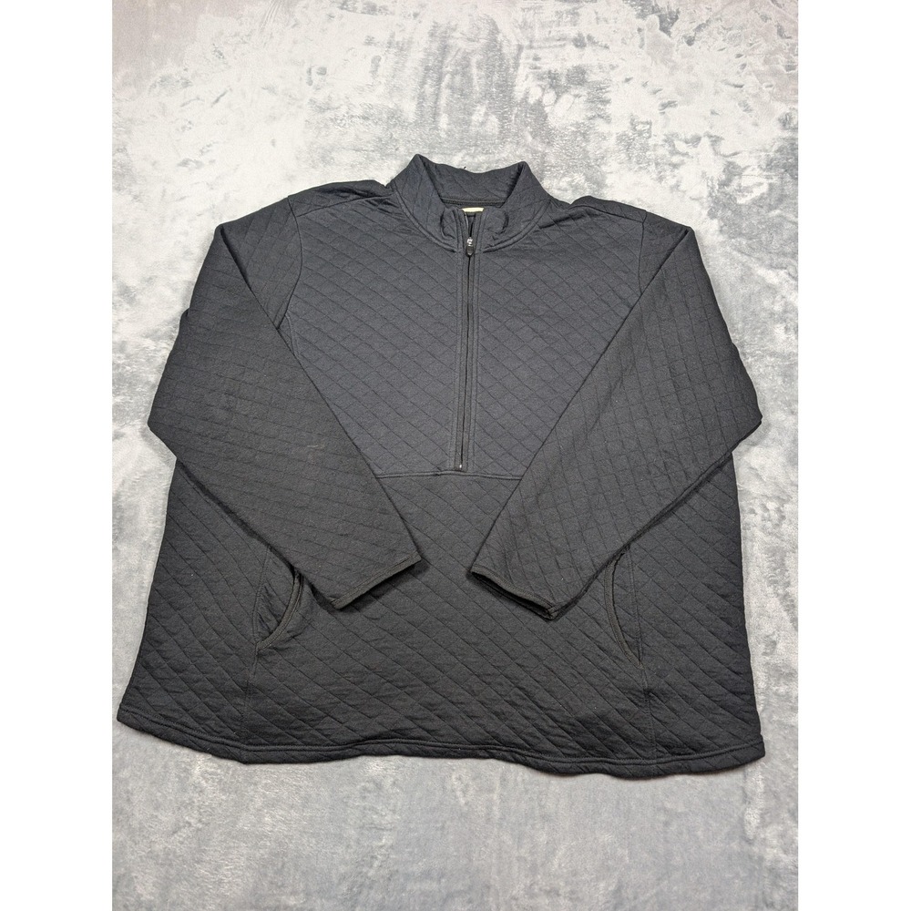 Blue Mountain Sweatshirt Womens 3XL Quilted Quarter Zip Kangaroo Pocket Pullover